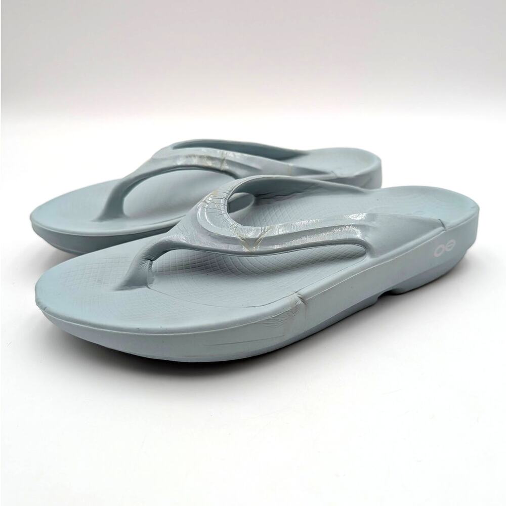OOFOS OOlala Flip Flop Sandals Open Round Toe Women's Mist Size US7 EU38